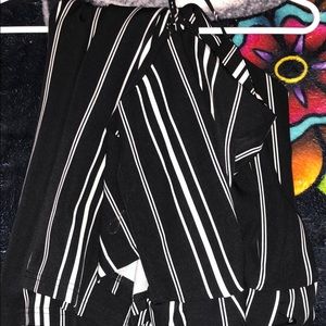 stripe jumpsuit XL
